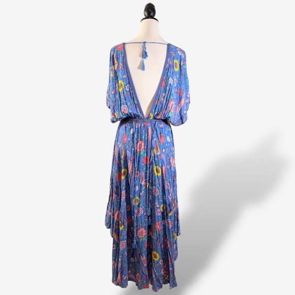 Spell Lovebird Half Moon Gown Deep Sky Blue Maxi Dress Size M Boho Festival - Picture 6 of 15